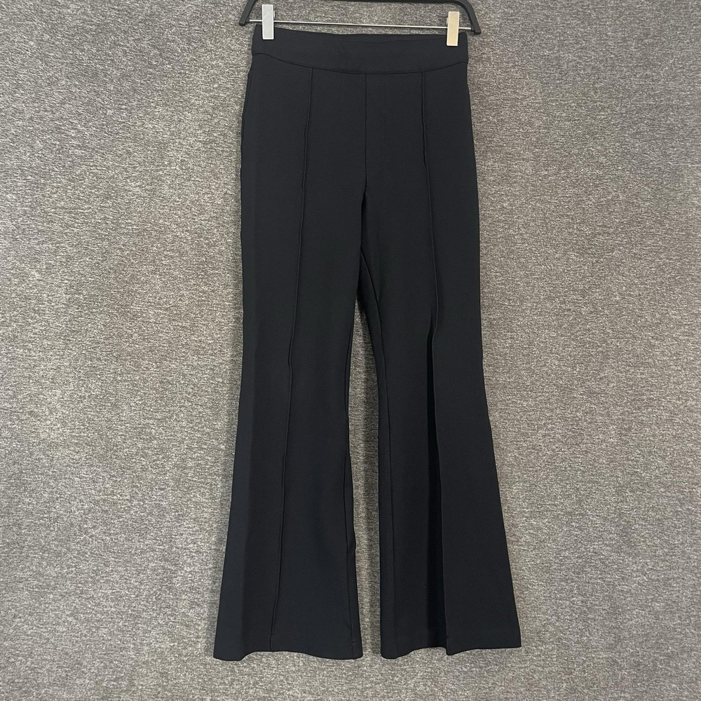Spanx Pants Womens XS Black Pull On Ponte Flare Seam Front Work Shaping
